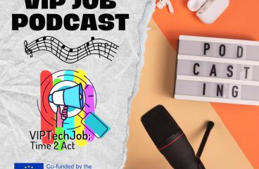 Logotipo del proyecto VIPTechJob, con el título VIP Job Podcast